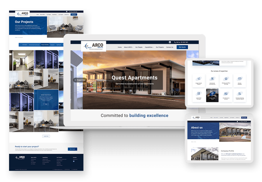 Wolduganzira created the website for construction company ARCO to present their services